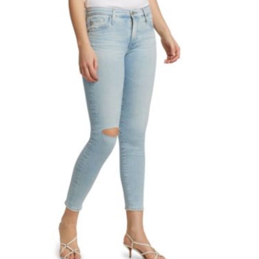 Ag Ag-Ed Denim Womens Blue Stretch Zippered Skinny Ankle High Waist Jeans 27r